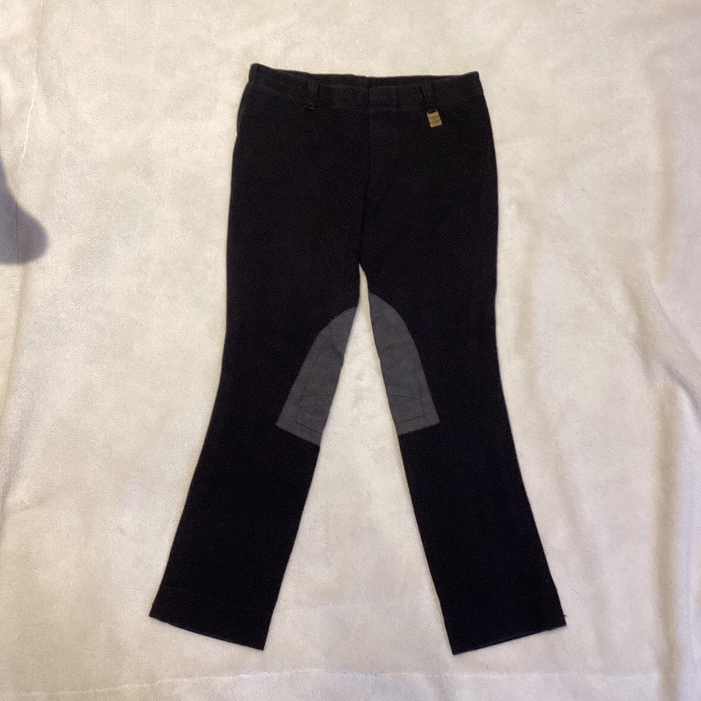 Concour Elite by Devon Aire girls black riding pants breeches jods GUC